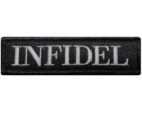 V95 Tactical Infidel patch Subdued Grey 1"x3.75" Velcro hook *Made in USA* - Bullrun Flag Embroidery