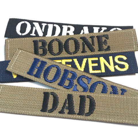  4 Inches (W) Personalized Custom Name Tape with Hook Fastener  Tape Backing / Tactical Patch