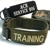 Personalized Tactical Dog Collar Custom Military Style dog Collar K9 Collar with 1.5x4 inch Name patch Embroidered Padded