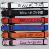 Custom dog Collars Personalized Embroidered dog collars with Name 1 inch Reflective Black Red Blue Orange Pink