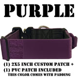 purple tactical dog collar with name
