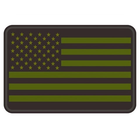 Morale Patches, Embroidered American Flag Patch - USA, Thin Blue Line, Thin Red Line 2 inch x 3 inch Patch w/ Velcro/Hook Backing, Green
