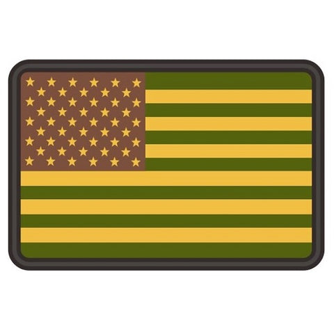Choice of Style Subdued Green 5 x 3 AMERICAN FLAG iron on patch