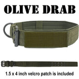 custom embroidered tactical k9  dog collar with name and number and american flag olive green color 1.5 inch